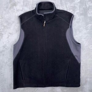 Ping Collection Mens XL Fleece Golf Vest‎ Black Full Zip Mock Neck Sleeveless